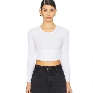 NWOT LNA ARYA CROPPED LONG SLEEVE TOP white